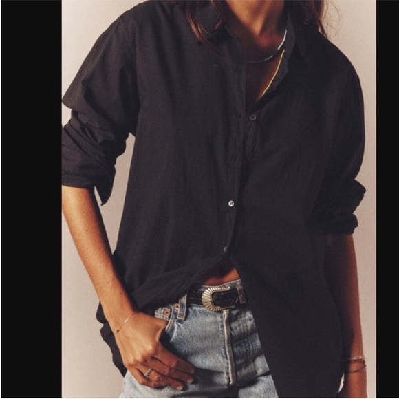 XIRENA Beau Black Button Down Shirt - Picture 1 of 6